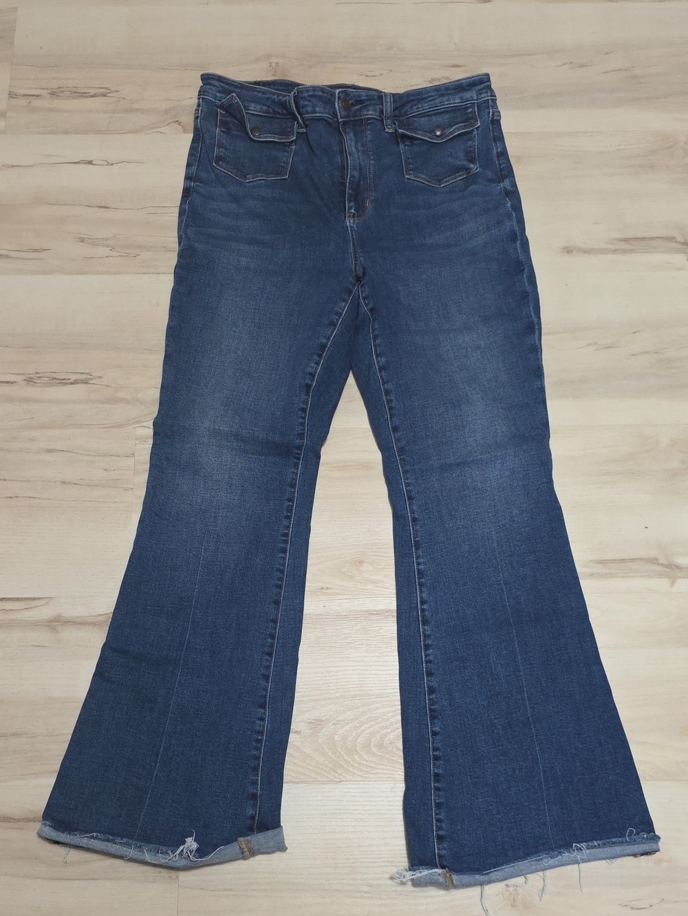 American Eagle Outfitters Dark Blue Super High Rise Flare Jeans